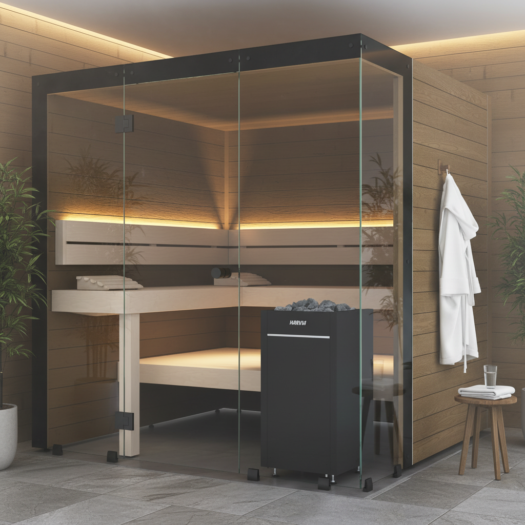 Almost Heaven Saunas Harvia Block Indoor Cabin Sauna in large right