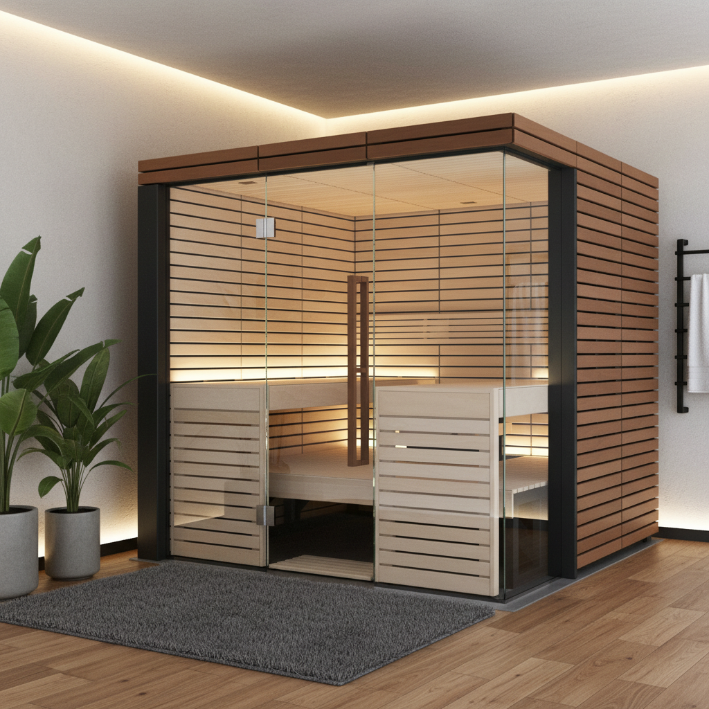 Almost Heaven Saunas Harvia Lindea View Indoor 4 Person Cabin Sauna - Large