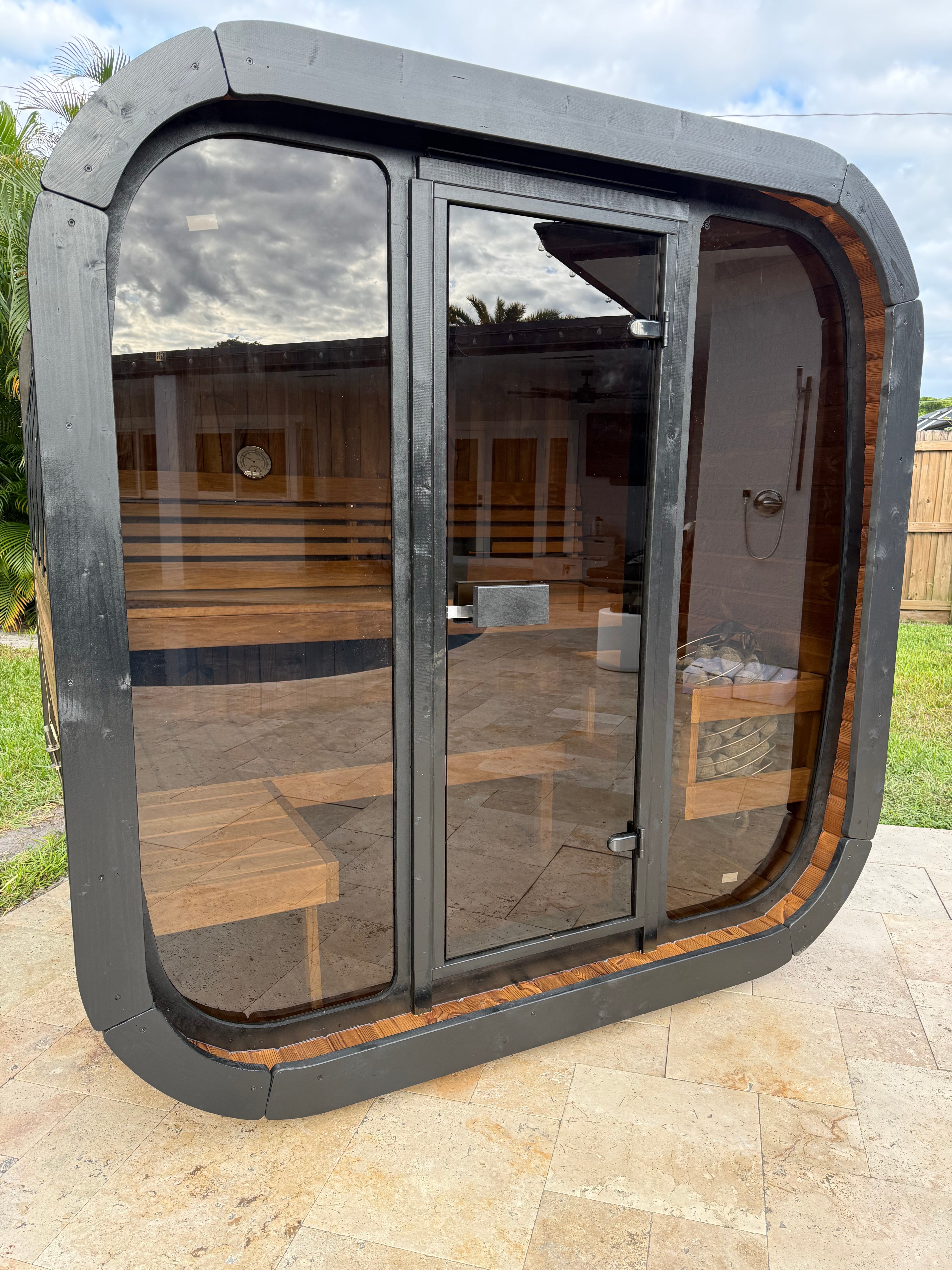SaunaLife Saunas SaunaLife Model CL5G 4 Person Cube-Series Outdoor Sauna Kit