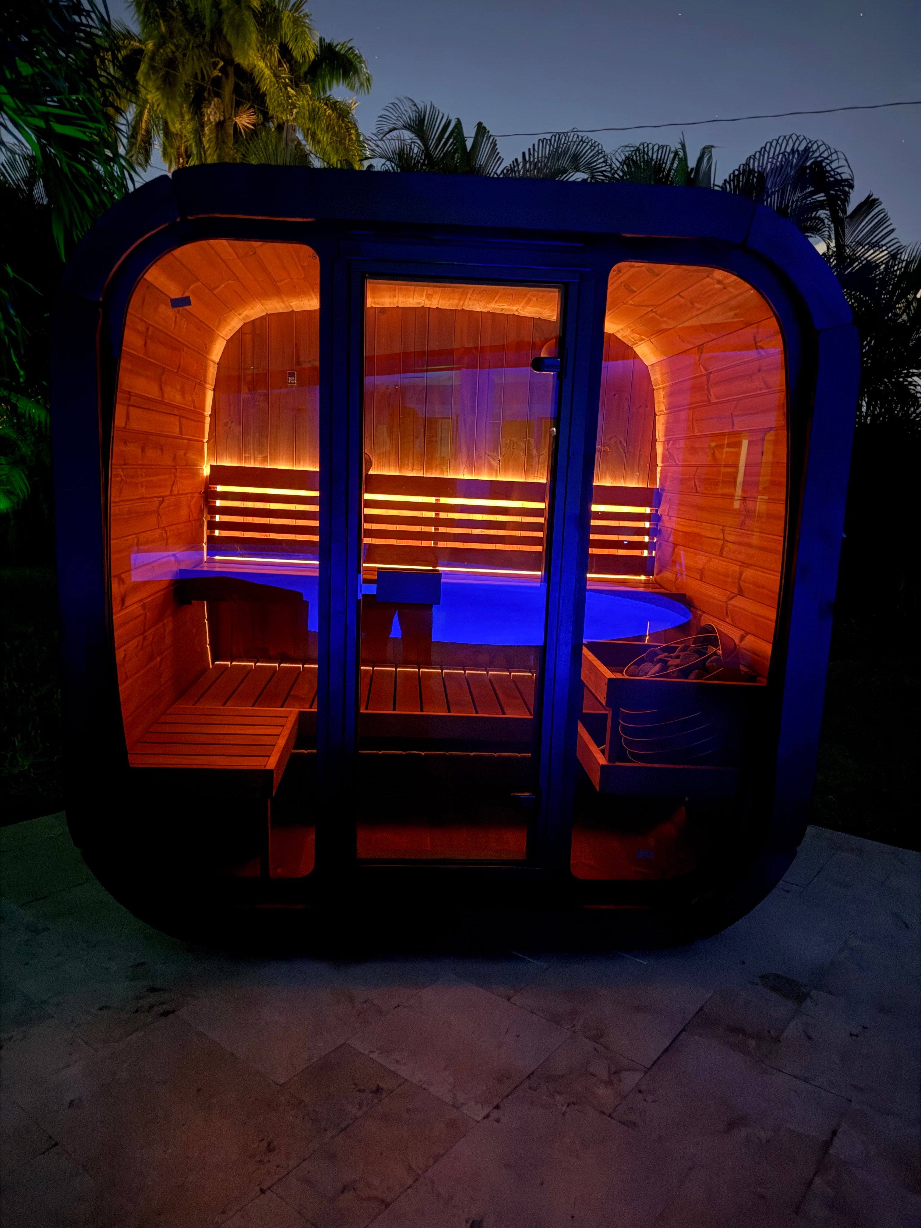 SaunaLife Saunas SaunaLife Model CL5G 4 Person Cube-Series Outdoor Sauna Kit