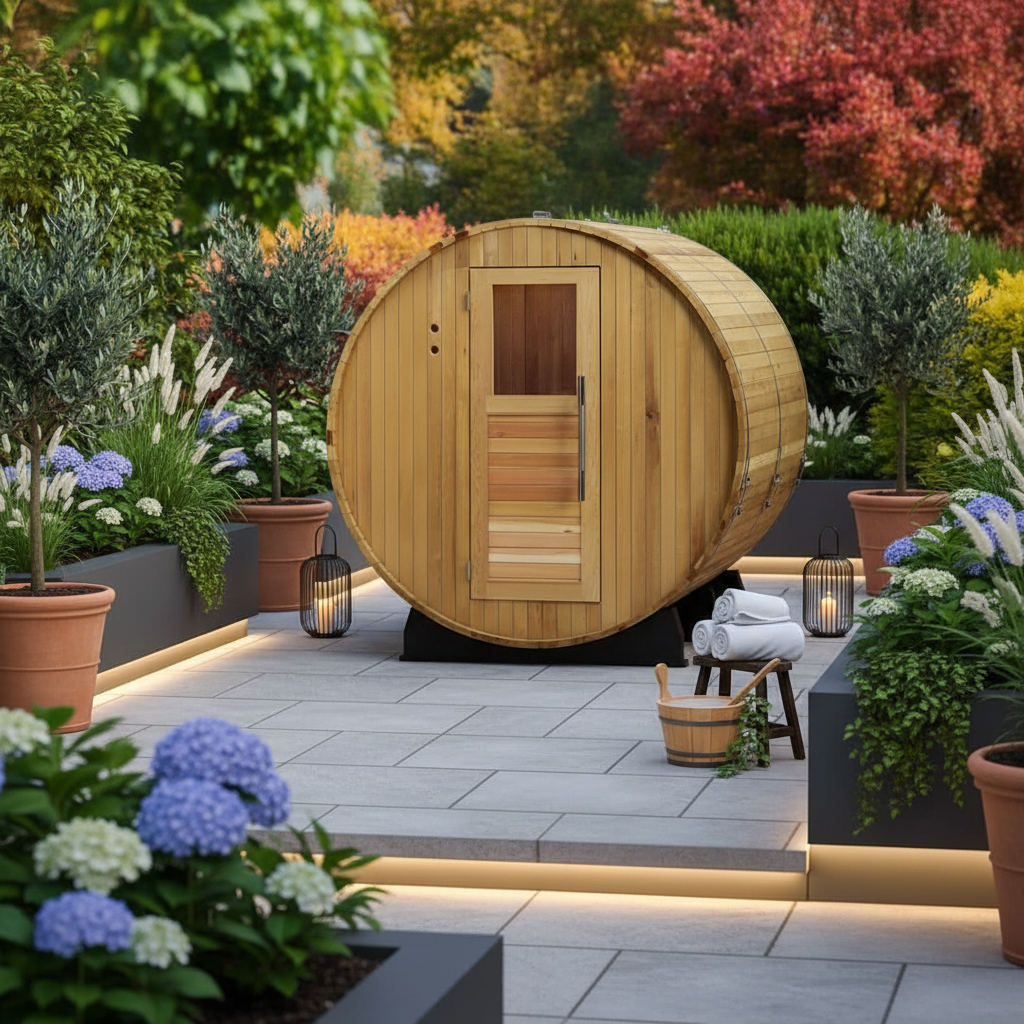 Almost Heaven Saunas Almost Heaven Lewisburg 6-8 Person Outdoor Traditional Barrel Sauna