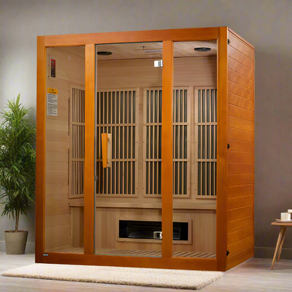 Maxxus Alpine 3-Person Infrared Sauna | Low EMF, Hemlock