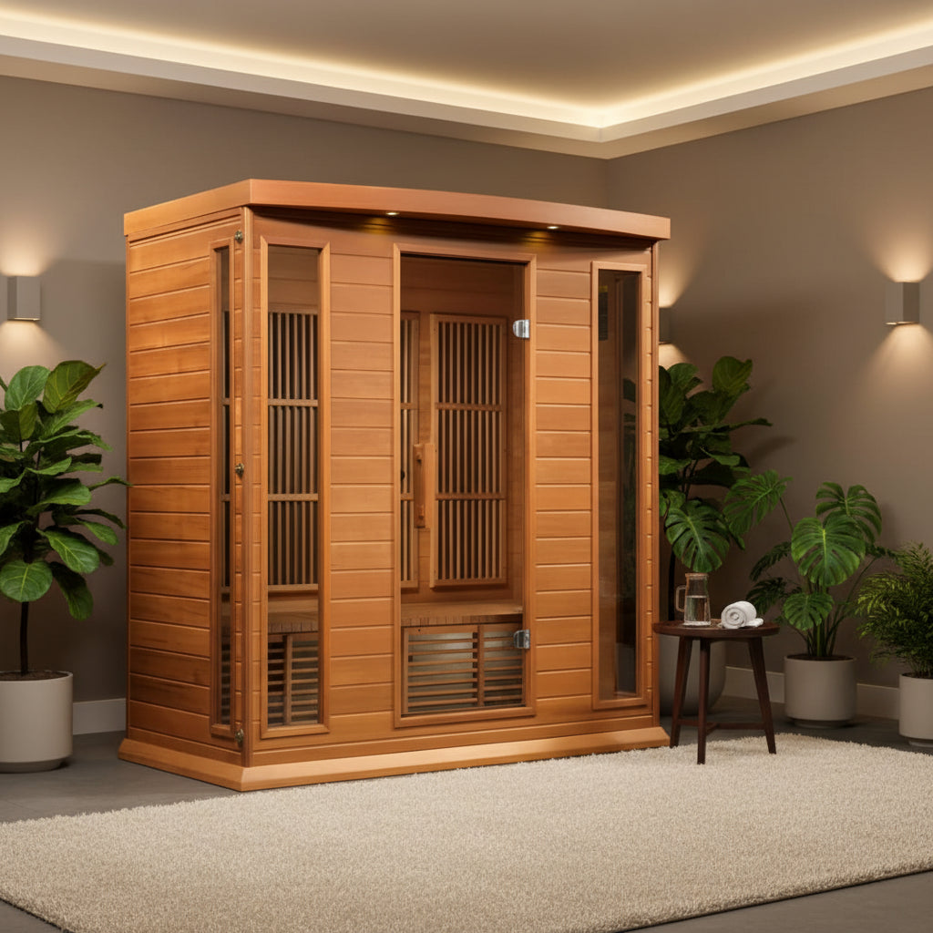 Golden Designs Saunas Golden Designs Maxxus "Chaumont" 4 Person Near Zero EMF FAR IR Sauna (MX-K406-01-ZF CED)