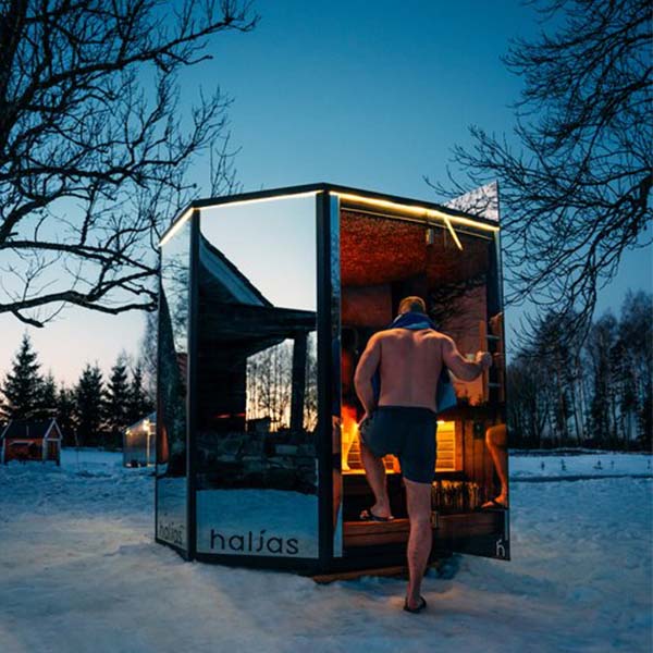 Haljas Hele Glass Single Luxury 7 Person Outdoor Sauna House