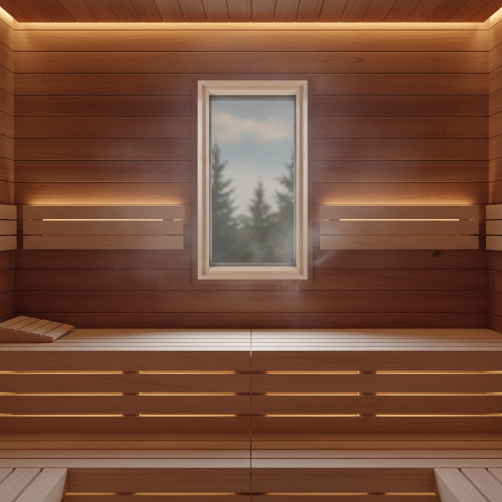 ProSaunas Accessories PROSAUNAS Framed Dual Pane Tinted Glass Sauna Window with Hemlock Jamb, 16" x 30"