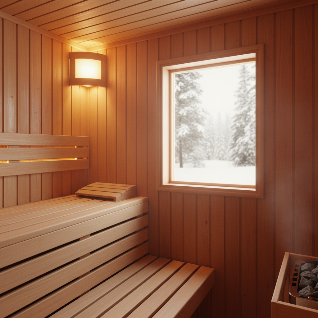 ProSaunas Accessories PROSAUNAS Framed Dual Pane Clear Glass Sauna Window with Hemlock Jamb, 24" x 36"