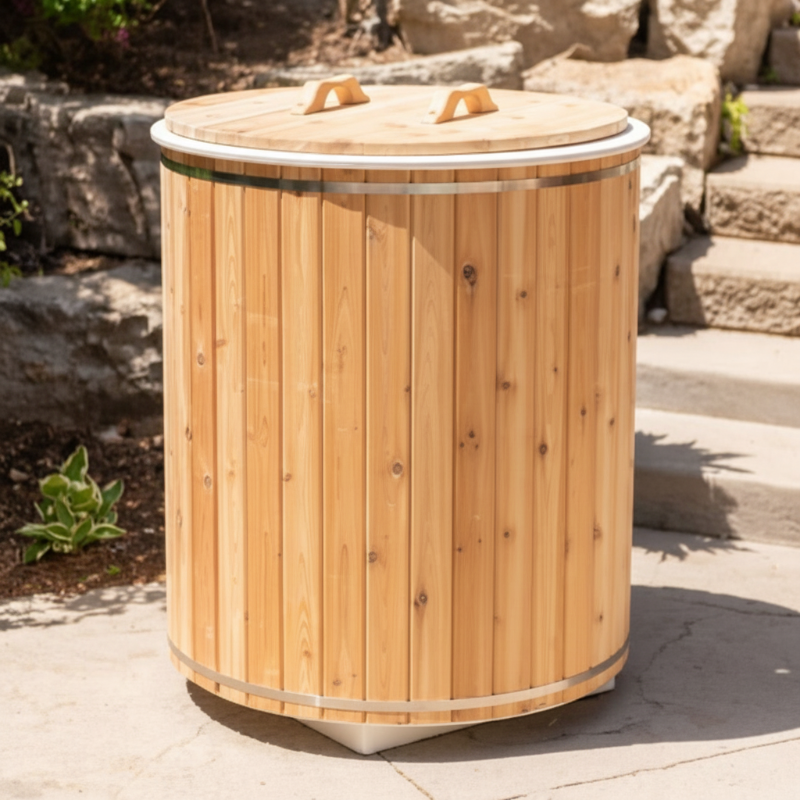 Almost Heaven Saunas and Cold Plunges Almost Heaven Salem 2 Person Outdoor Barrel Sauna Detox Package