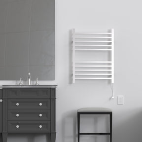 Amba Radiant Square Hardwired + Plug-in Combo Heated Towel Rack