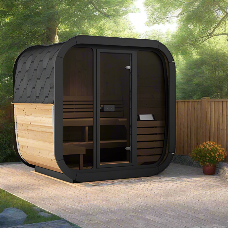 SaunaLife Model CL5G 4 Person Cube-Series Outdoor Sauna Kit