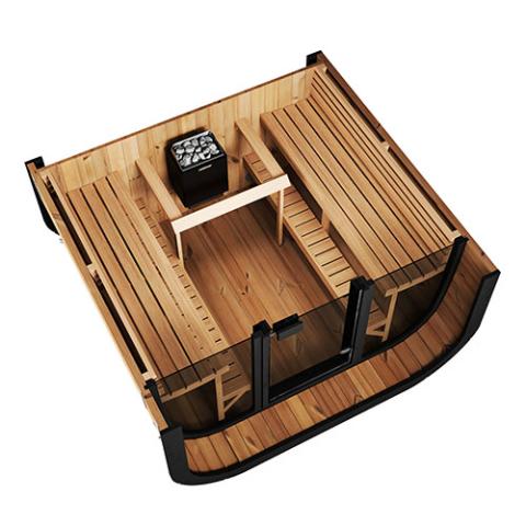 SaunaLife Model CL7G 6 Person Cube-Series Outdoor Sauna Kit