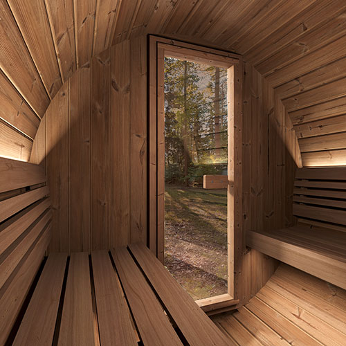 SaunaLife Saunas SaunaLife Model E6B 3 Person Ergo Series Outdoor Barrel Sauna (Paint Included)