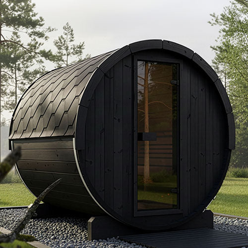 SaunaLife Saunas SaunaLife Model E8B 6 Person Ergo Series Outdoor Barrel Sauna (Paint Included)