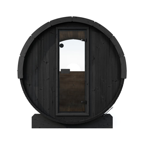 SaunaLife Saunas SaunaLife Model E8WB 6 Person Outdoor Traditional Barrel Sauna with Rear Window (Paint Included)