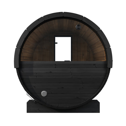SaunaLife Saunas SaunaLife Model E8WB 6 Person Outdoor Traditional Barrel Sauna with Rear Window (Paint Included)