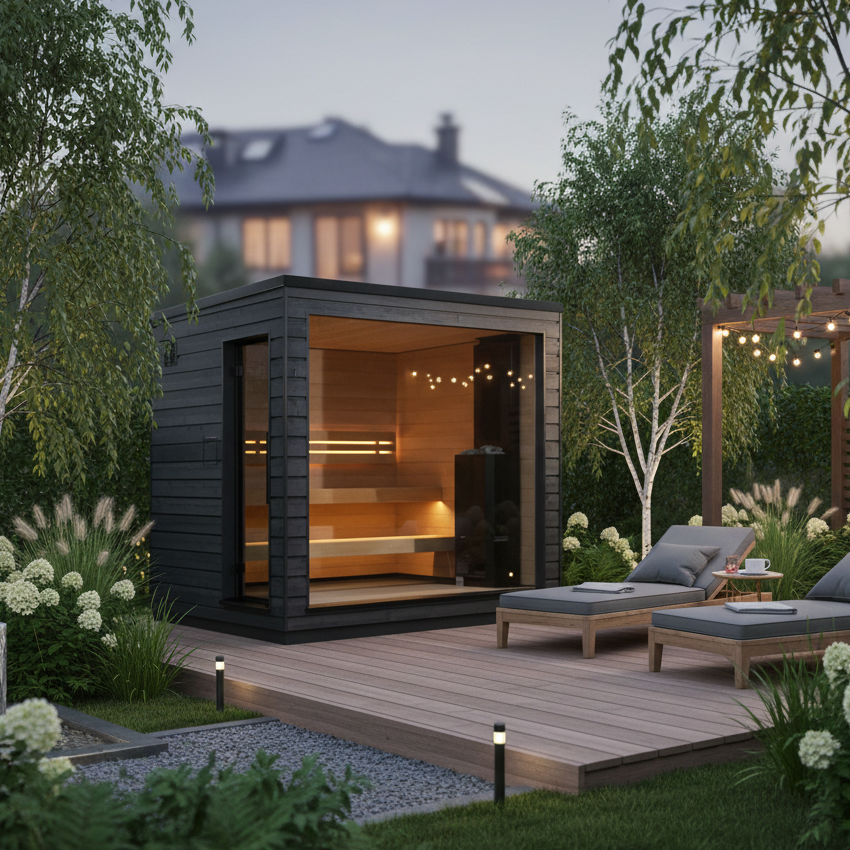 SaunaLife Saunas SaunaLife Model G6 5 Person Garden Series Pre-Assembled Outdoor Home Sauna