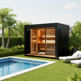 Saunum Saunas Saunum AirCube Terrace 3-4 Person Double Outdoor Cabin Sauna