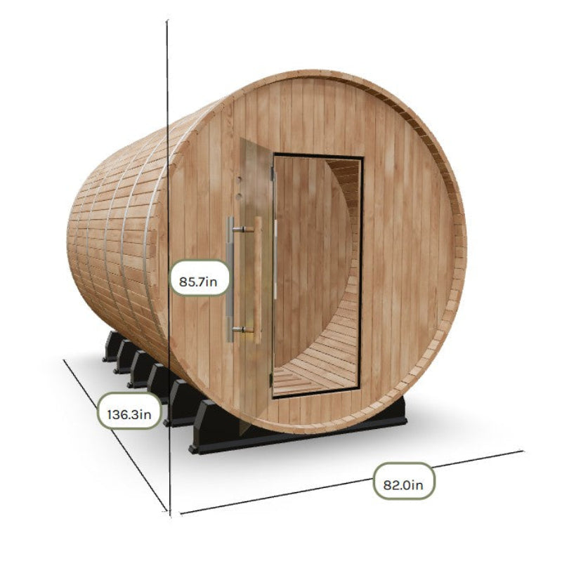 Almost Heaven Saunas Almost Heaven Shenandoah 4 Person Barrel Sauna