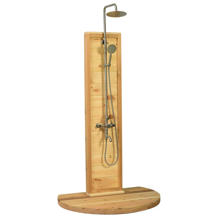 Almost Heaven Pinnacle 4 Person Barrel Sauna & Almost Heaven Tower Outdoor Shower