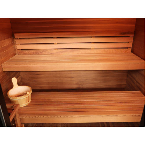 Sunray Saunas Sunray Cayman 4-Person Double Bench Outdoor Traditional Sauna
