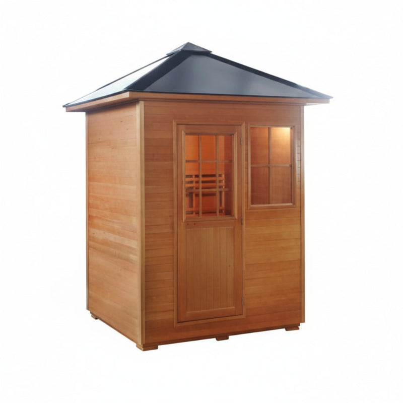 Sunray Freeport 3-Person Outdoor Traditional Sauna side view in white background