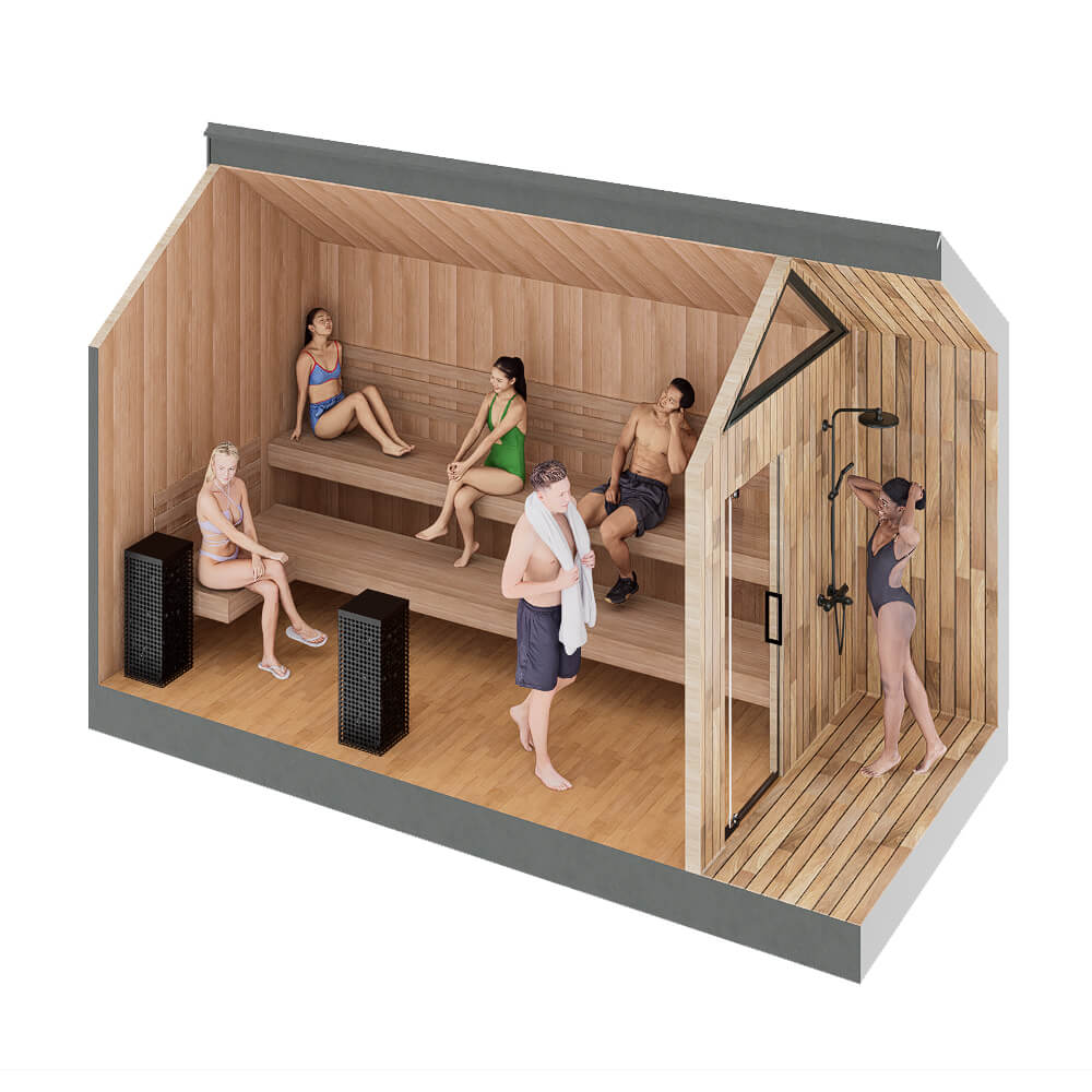 Sweaty Yeti Saunas Sweaty Yeti Sauna Max 8-12 Person Outdoor Traditional Sauna Cabin