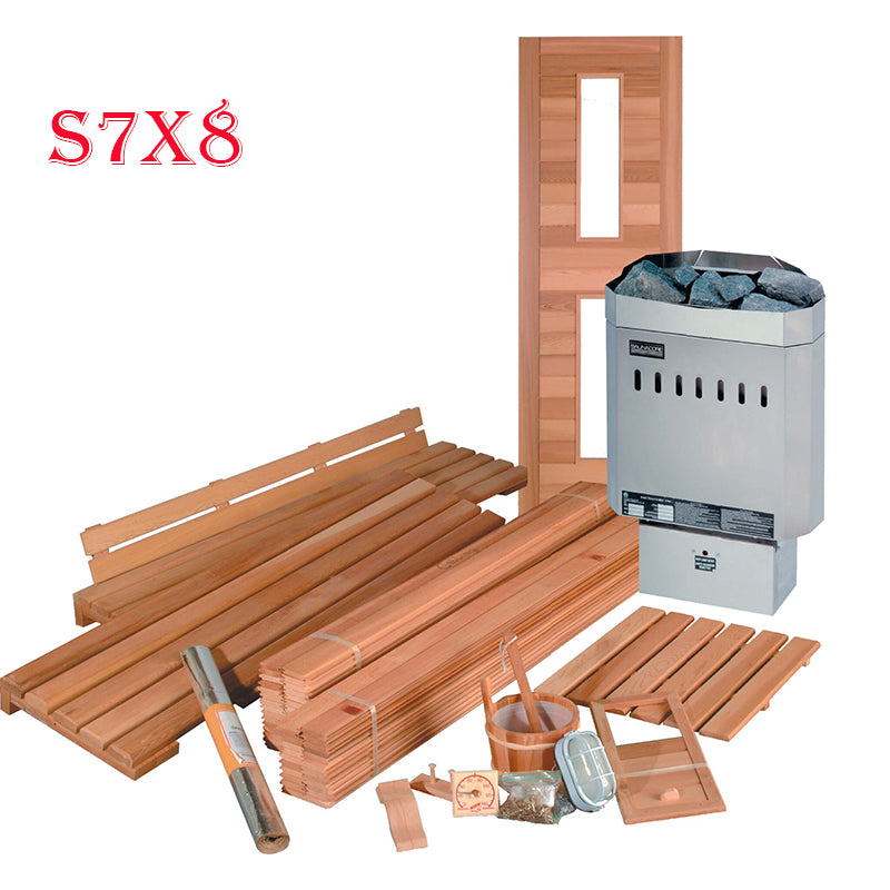 Saunacore Saunas Saunacore S7x8 with 9kW SE Heater Traditional Standard DIY Sauna Kits