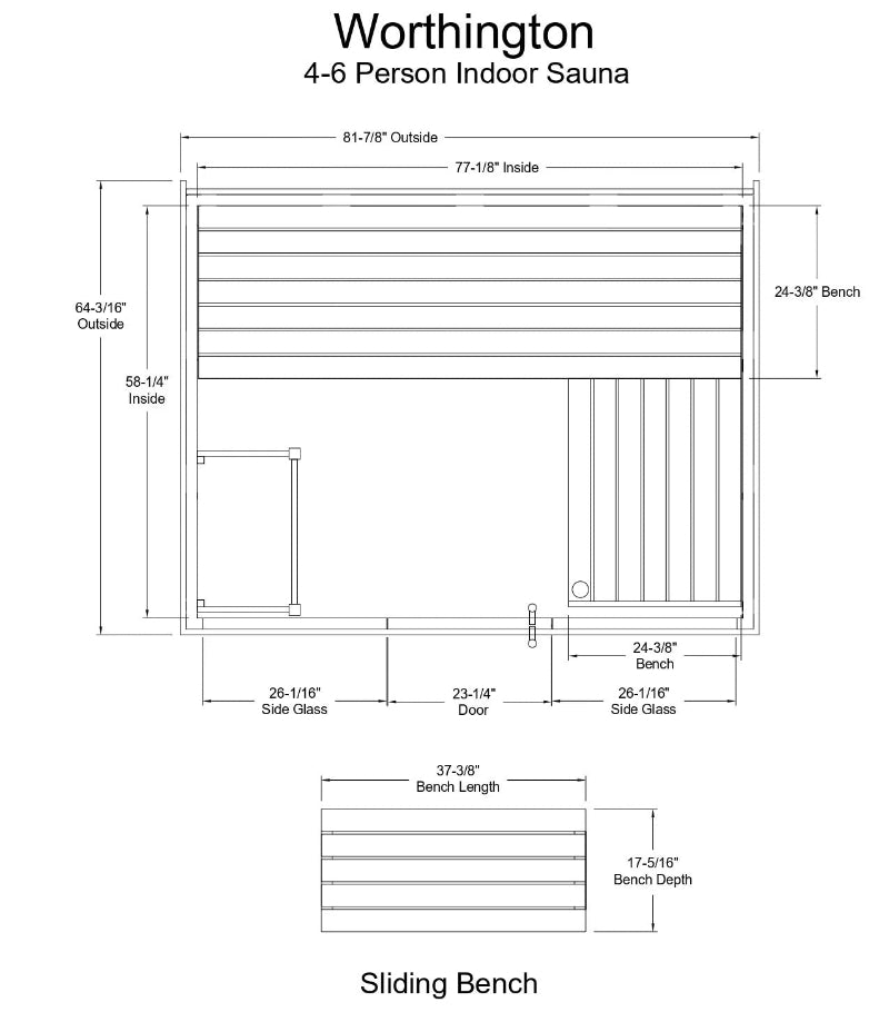 Almost Heaven Saunas Almost Heaven Worthington 4-6 Person Indoor Sauna