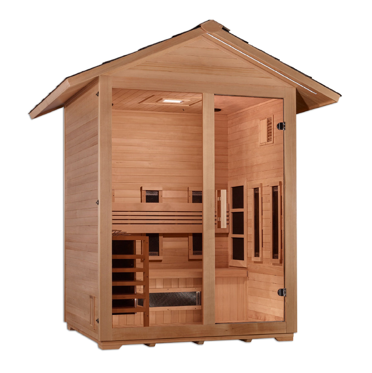 Golden Designs Carinthia 3 Person Hybrid Outdoor Sauna - Canadian Hemlock