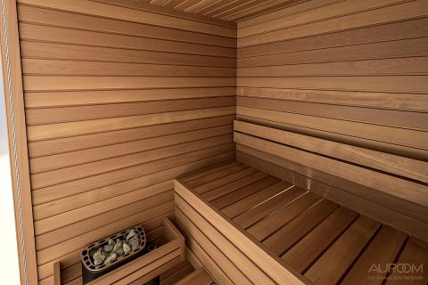 Auroom Cala Glass Cabin Sauna Kit - Thermo-Aspen