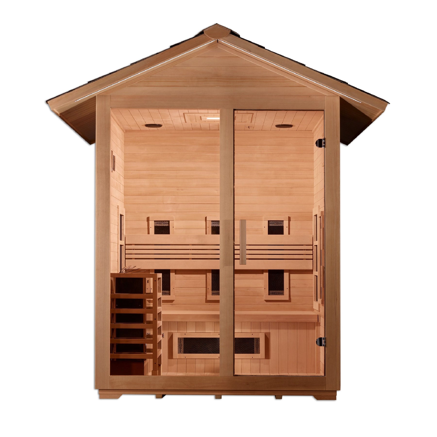 Golden Designs "Carinthia" 3 Person Hybrid Outdoor Sauna Canadian Hemlock - GDI-8123-01