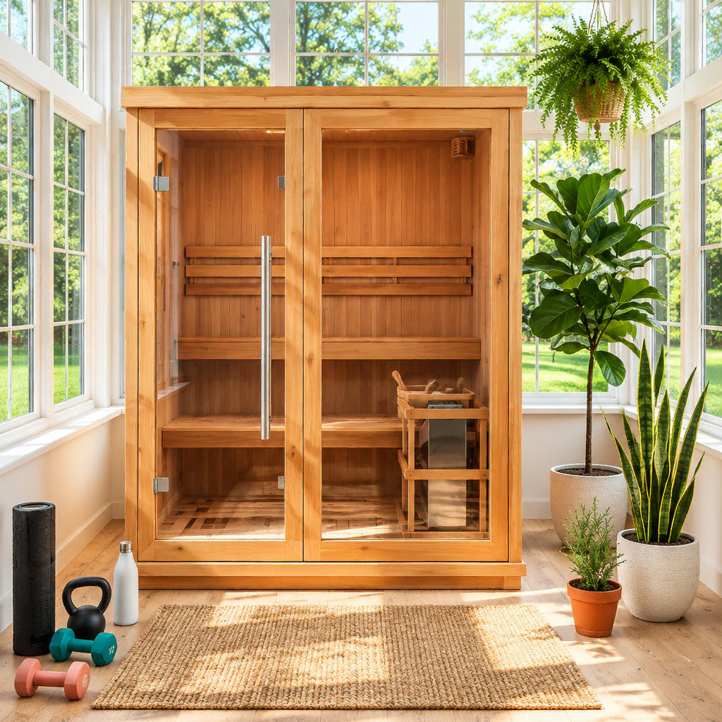 Sunray Saunas Sunray Charleston 4 Person Indoor Traditional Sauna Double Bench