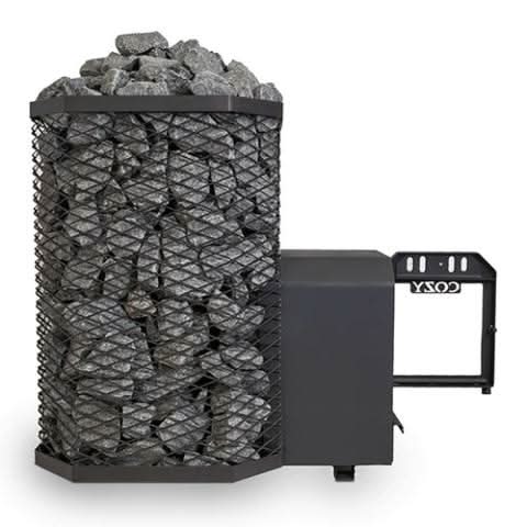 Side view of the Thru-Wall heater with the loading door open