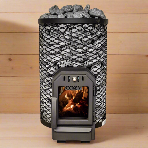 Cozy Heat O Thru-Wall Sauna Stove | Space-Saving Solution