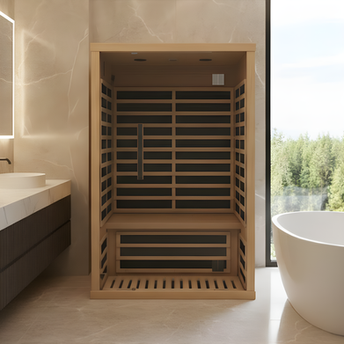 FINSAUNA FINSAUNA Fiera IR 200 Carbon Hemlock 2 Person Home Infrared Sauna