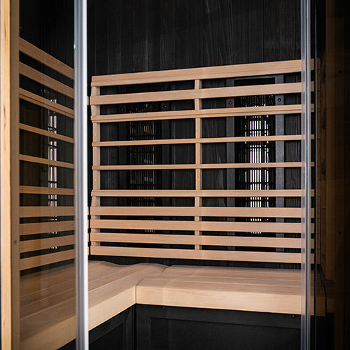 FINSAUNA FINSAUNA Radia IR 300C Infrared Sauna Full-Spectrum 2-Person Home Infrared Sauna, Hemlock