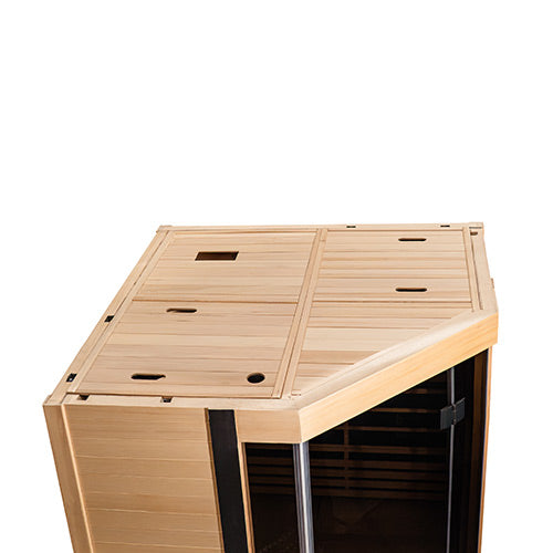 FINSAUNA FINSAUNA Radia IR 300C Infrared Sauna Full-Spectrum 2-Person Home Infrared Sauna, Hemlock
