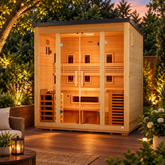 Golden Designs Saunas Flat Roof Golden Designs Gargellen 5 Person Outdoor Hybrid Sauna (GDI-8125-01)