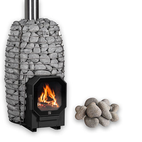 HUUM HIVE Flow sauna stove package with heater and sauna stones