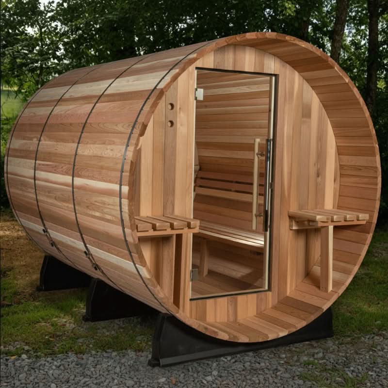 Almost Heaven Saunas & Hot Tubs Almost Heaven Huntington 6 Person Barrel Sauna + Almost Heaven Kirami 4 Person Hot Tub
