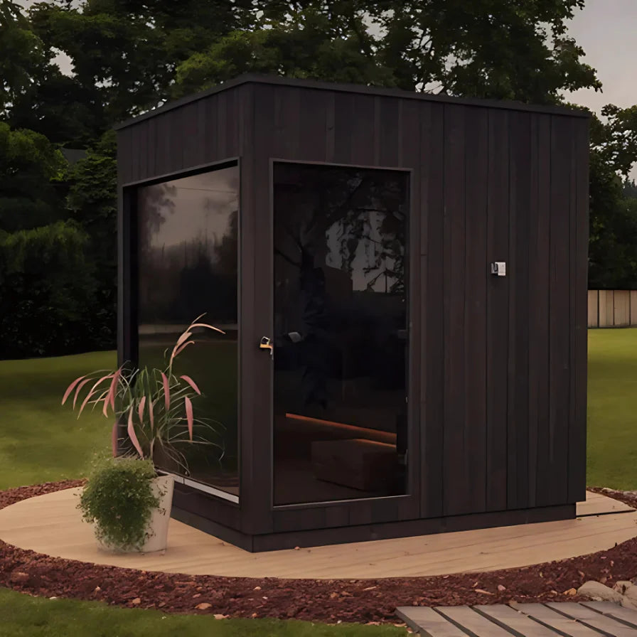 A Cabin Sauna in the backyard