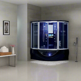 Maya Bath The Superior Platinum Black 2-Person Freestanding Steam Shower