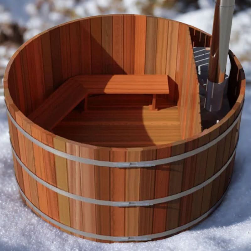 Northern Lights 6 Person Wood Fired Hot Tub - Interior Stove - My