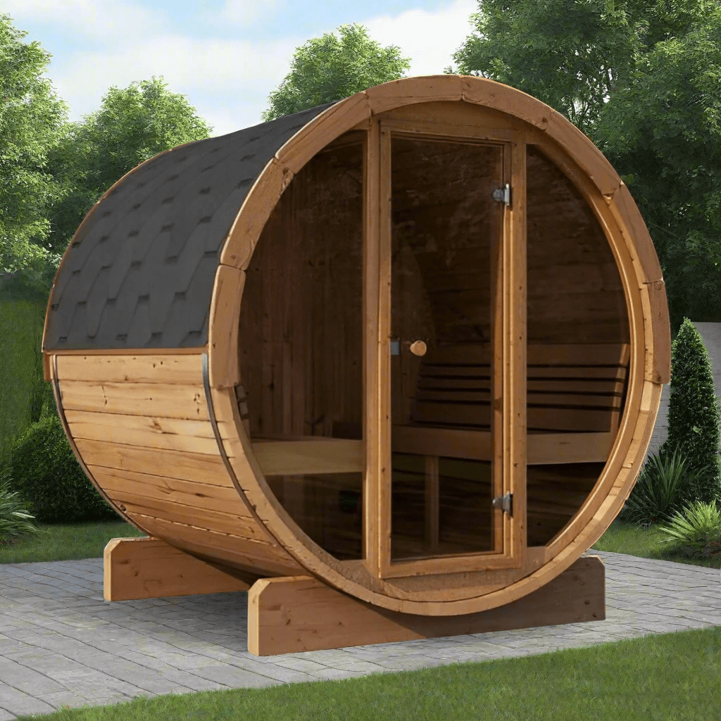 SaunaLife Saunas SaunaLife Model E8G 6 Person Sauna Barrel w/ Glass Front