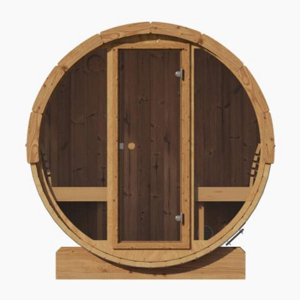 SaunaLife Model E8G Sauna Barrel Glass Front - My Sauna World