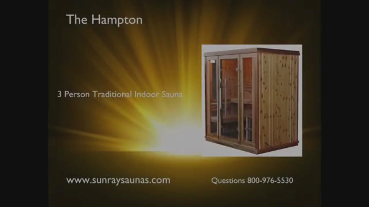 Sunray Hampton 3 Person Indoor Traditional Sauna HL300TN