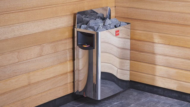 Harvia SW80 The Wall 8kW Electric Sauna Heater- Black Stainless Steel