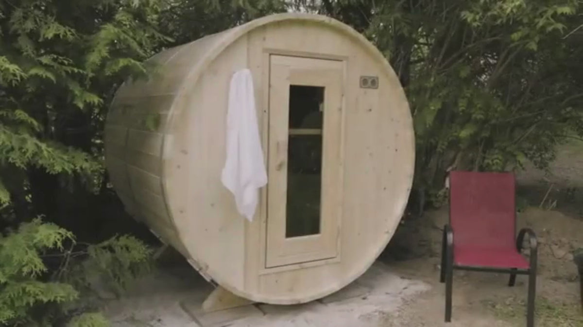 Dundalk LeisureCraft Canadian Timber Harmony 3-4 Person Barrel Sauna