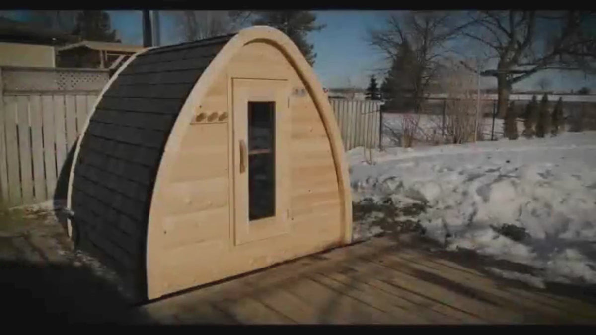 Dundalk LeisureCraft Canadian Timber 4 Person Outdoor Traditional MiniPOD Sauna