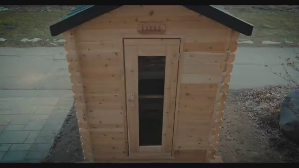 Dundalk LeisureCraft Granby Canadian Timber 2-3 Person Outdoor Traditional Cabin Sauna (CTC66W)