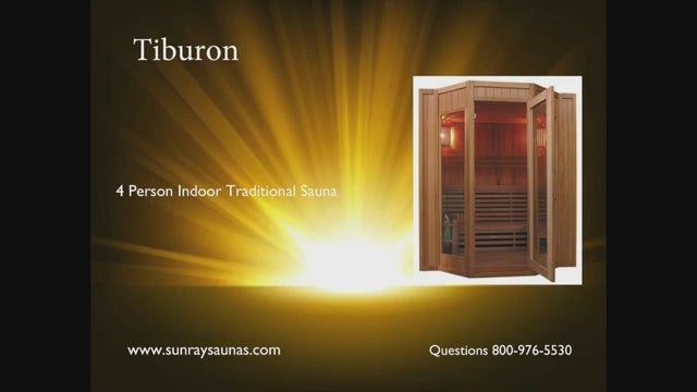 Sunray Tiburon 4 Person Indoor Traditional Sauna Double Bench